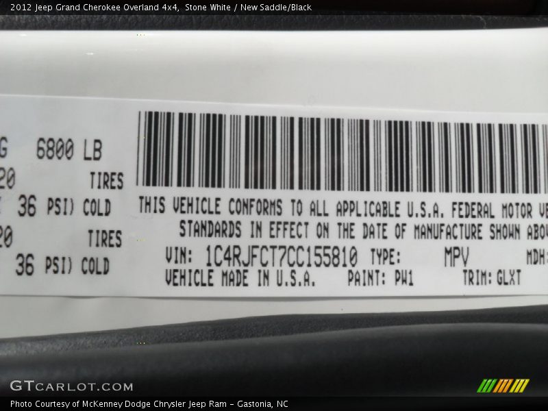 Stone White / New Saddle/Black 2012 Jeep Grand Cherokee Overland 4x4