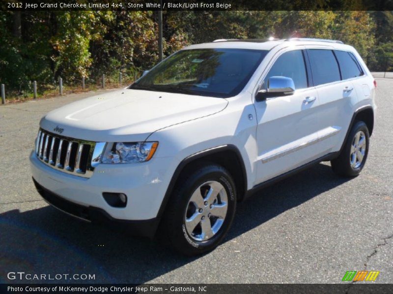 Stone White / Black/Light Frost Beige 2012 Jeep Grand Cherokee Limited 4x4