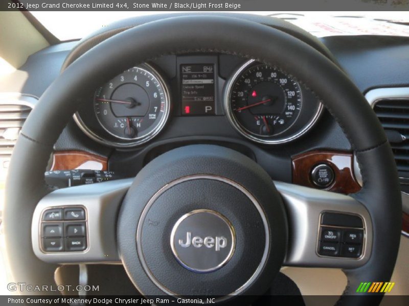 Stone White / Black/Light Frost Beige 2012 Jeep Grand Cherokee Limited 4x4