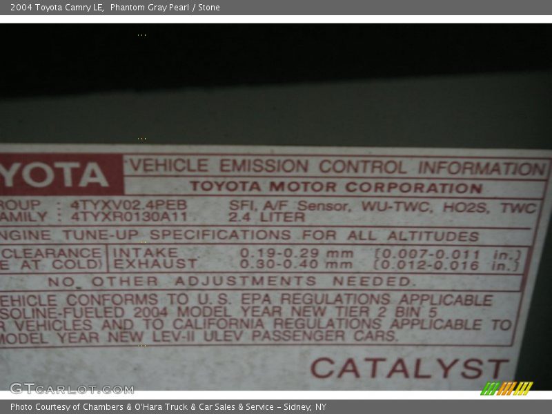 Phantom Gray Pearl / Stone 2004 Toyota Camry LE