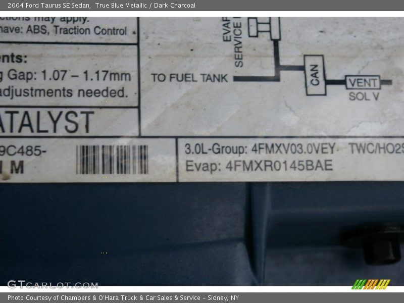 True Blue Metallic / Dark Charcoal 2004 Ford Taurus SE Sedan