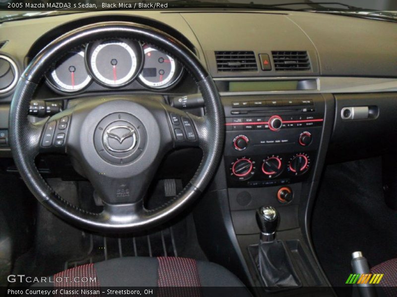 Black Mica / Black/Red 2005 Mazda MAZDA3 s Sedan