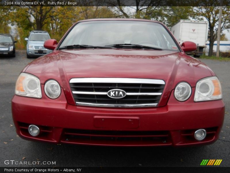 Ruby Red / Beige 2004 Kia Optima EX V6