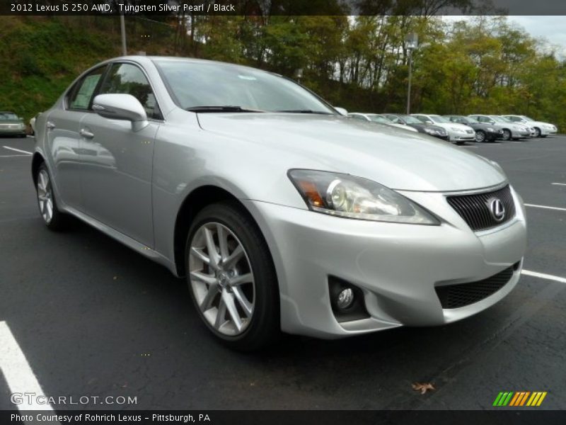 Tungsten Silver Pearl / Black 2012 Lexus IS 250 AWD