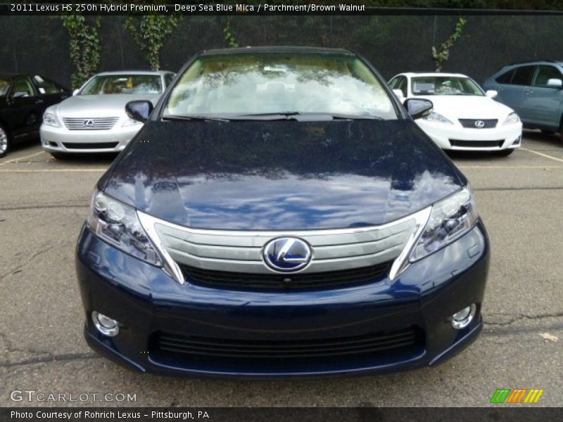 Deep Sea Blue Mica / Parchment/Brown Walnut 2011 Lexus HS 250h Hybrid Premium