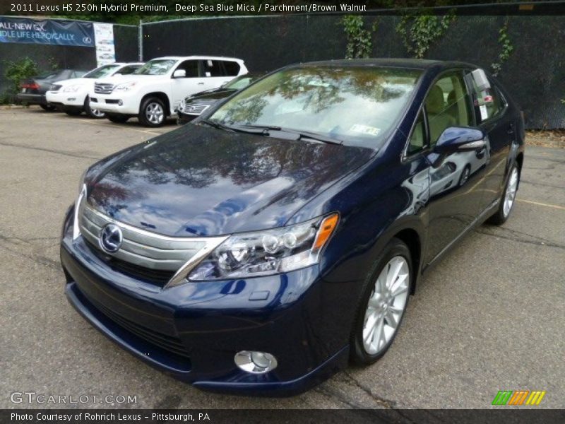 Deep Sea Blue Mica / Parchment/Brown Walnut 2011 Lexus HS 250h Hybrid Premium