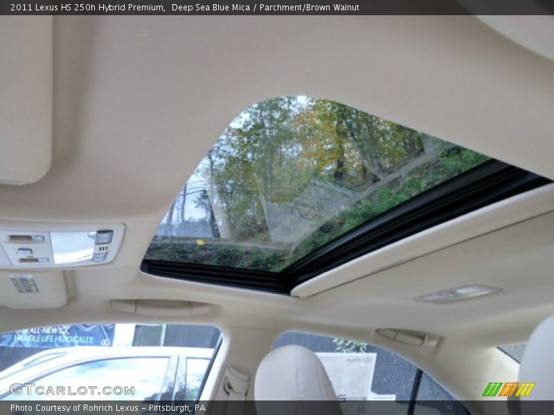 Deep Sea Blue Mica / Parchment/Brown Walnut 2011 Lexus HS 250h Hybrid Premium