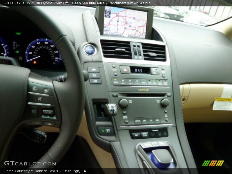 Deep Sea Blue Mica / Parchment/Brown Walnut 2011 Lexus HS 250h Hybrid Premium