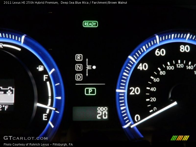 Deep Sea Blue Mica / Parchment/Brown Walnut 2011 Lexus HS 250h Hybrid Premium