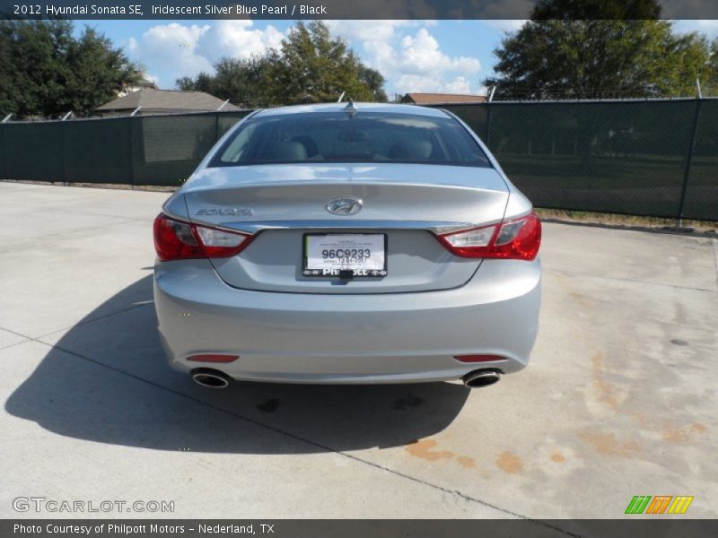 Iridescent Silver Blue Pearl / Black 2012 Hyundai Sonata SE