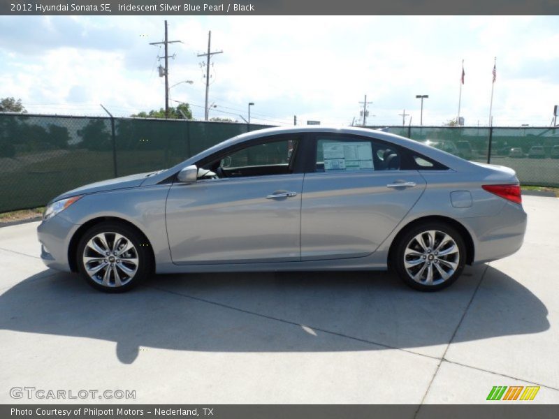 Iridescent Silver Blue Pearl / Black 2012 Hyundai Sonata SE