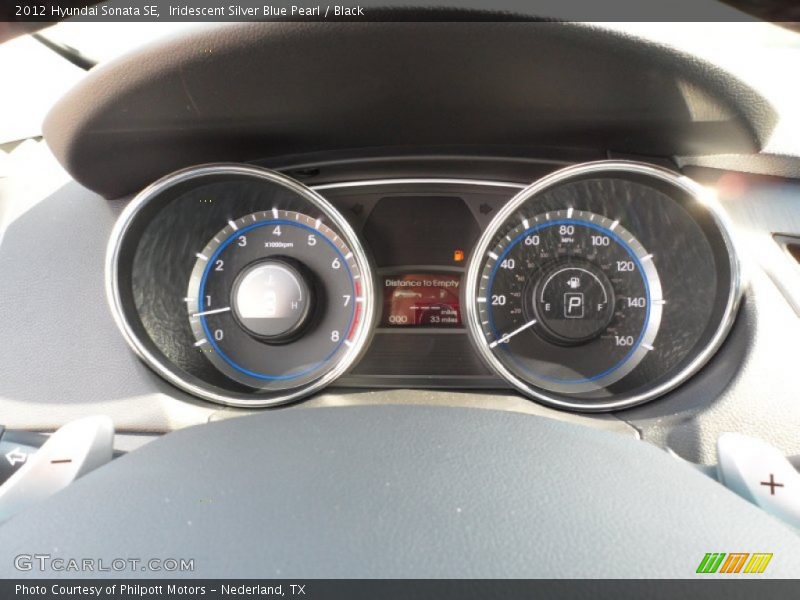 Iridescent Silver Blue Pearl / Black 2012 Hyundai Sonata SE