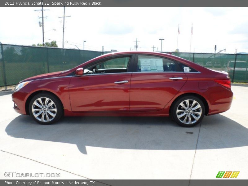 Sparkling Ruby Red / Black 2012 Hyundai Sonata SE