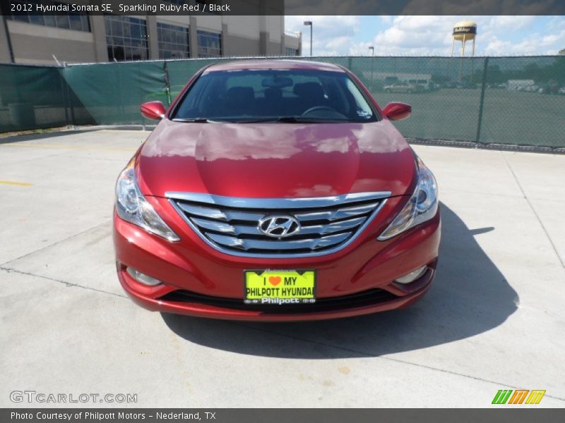 Sparkling Ruby Red / Black 2012 Hyundai Sonata SE