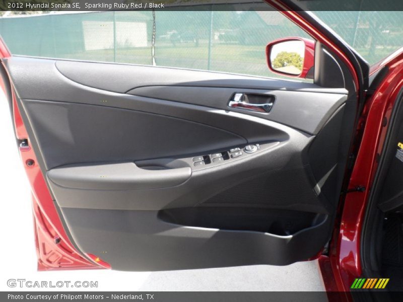 Sparkling Ruby Red / Black 2012 Hyundai Sonata SE