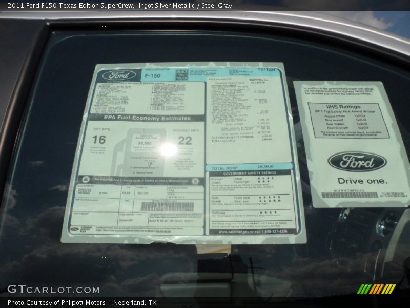 Ingot Silver Metallic / Steel Gray 2011 Ford F150 Texas Edition SuperCrew