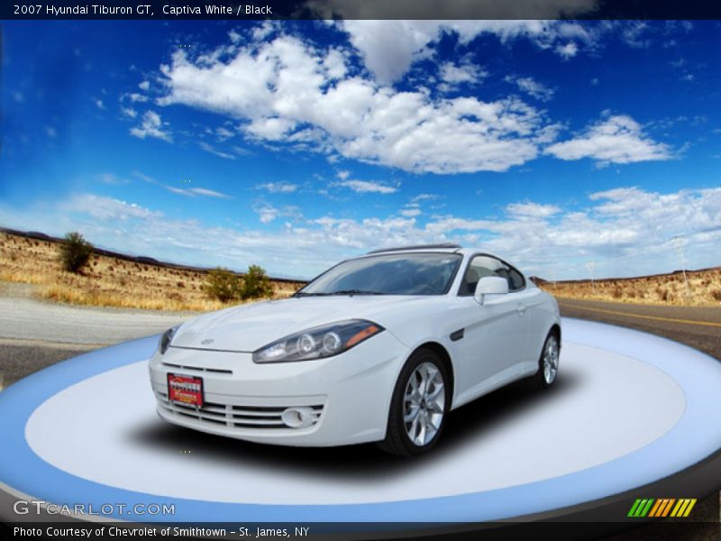 Captiva White / Black 2007 Hyundai Tiburon GT