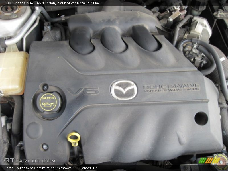 Satin Silver Metallic / Black 2003 Mazda MAZDA6 s Sedan