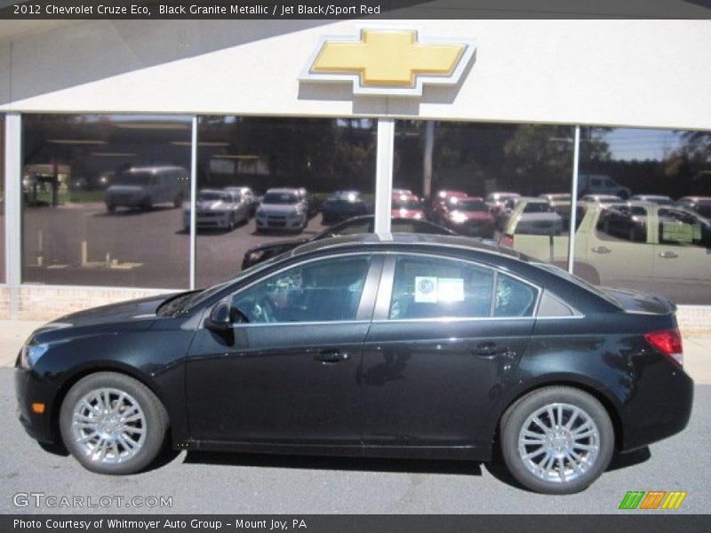 Black Granite Metallic / Jet Black/Sport Red 2012 Chevrolet Cruze Eco