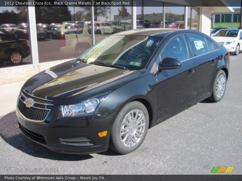 Black Granite Metallic / Jet Black/Sport Red 2012 Chevrolet Cruze Eco