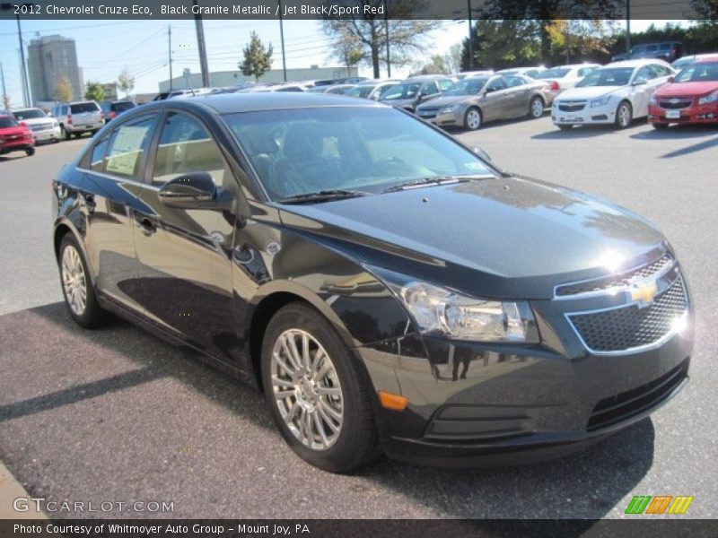 Black Granite Metallic / Jet Black/Sport Red 2012 Chevrolet Cruze Eco