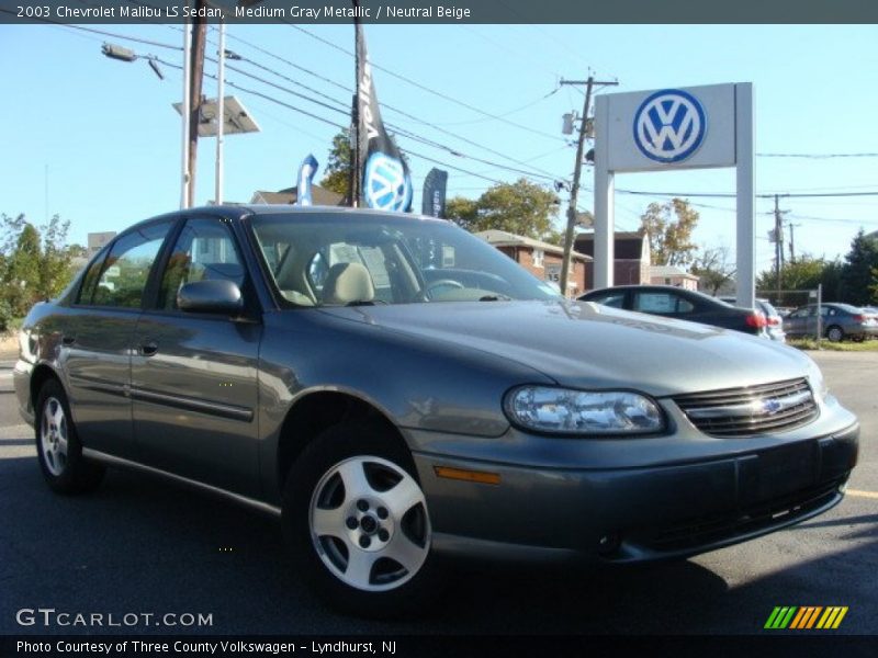 Medium Gray Metallic / Neutral Beige 2003 Chevrolet Malibu LS Sedan
