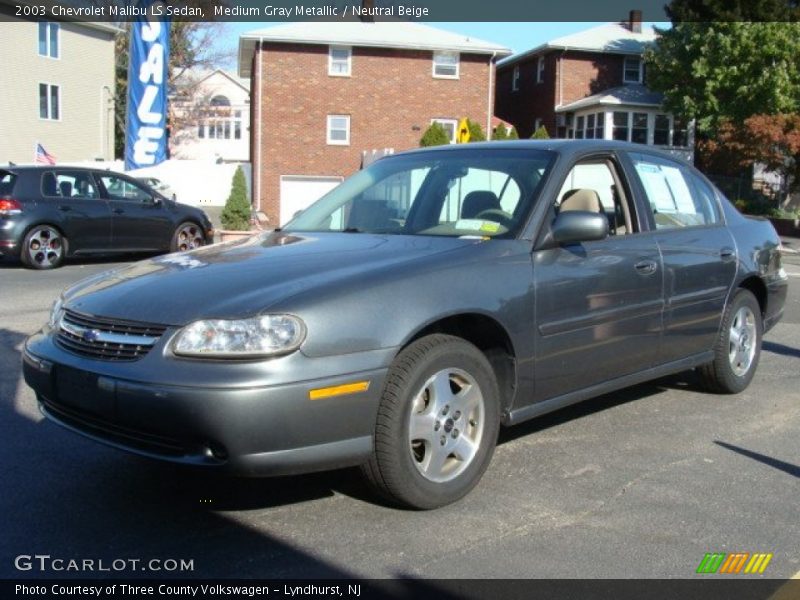 Medium Gray Metallic / Neutral Beige 2003 Chevrolet Malibu LS Sedan