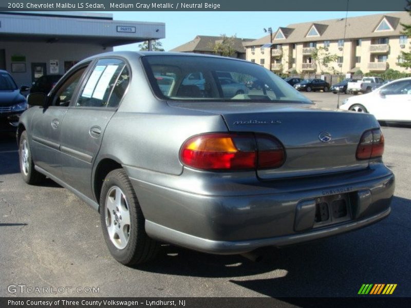 Medium Gray Metallic / Neutral Beige 2003 Chevrolet Malibu LS Sedan