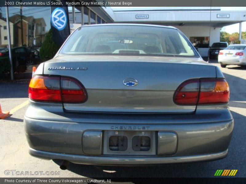 Medium Gray Metallic / Neutral Beige 2003 Chevrolet Malibu LS Sedan