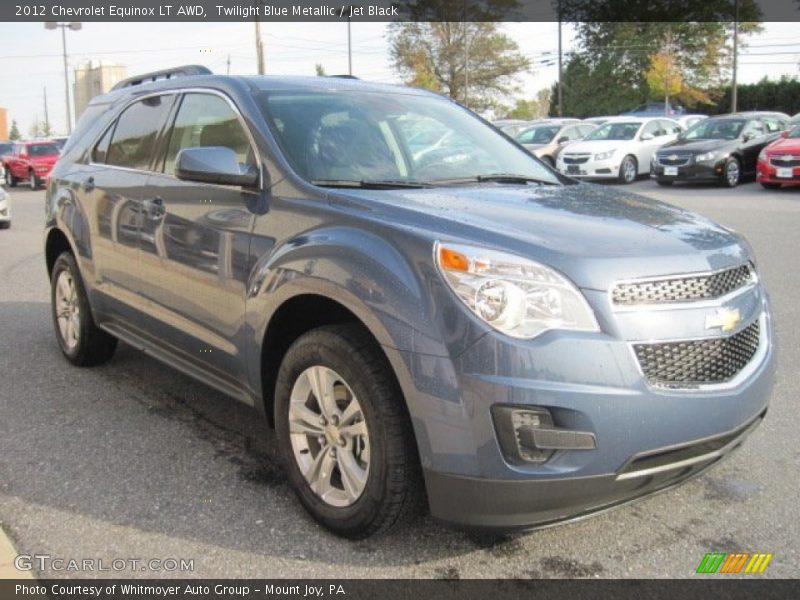 Twilight Blue Metallic / Jet Black 2012 Chevrolet Equinox LT AWD