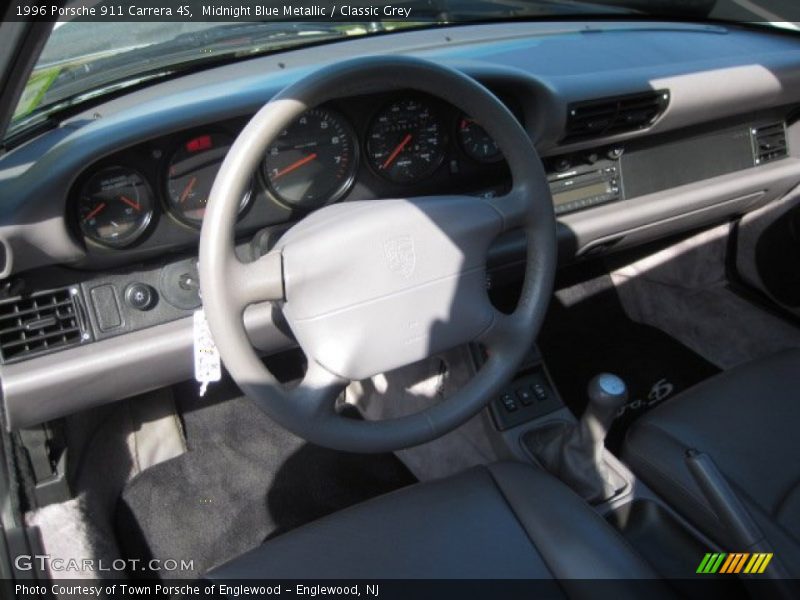 Midnight Blue Metallic / Classic Grey 1996 Porsche 911 Carrera 4S