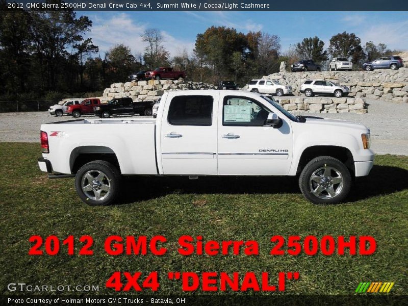 Summit White / Cocoa/Light Cashmere 2012 GMC Sierra 2500HD Denali Crew Cab 4x4