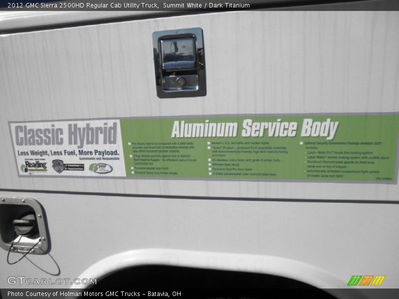  2012 Sierra 2500HD Regular Cab Utility Truck Summit White