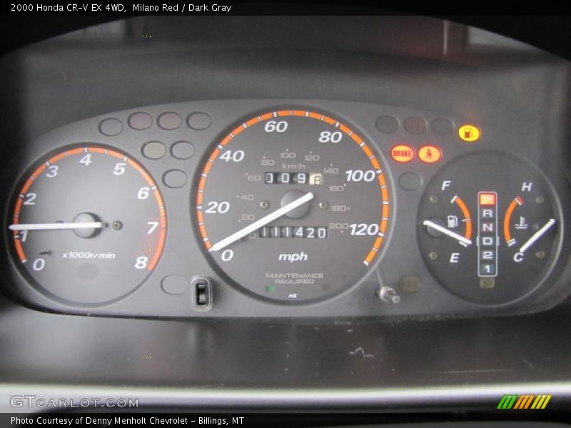 Milano Red / Dark Gray 2000 Honda CR-V EX 4WD
