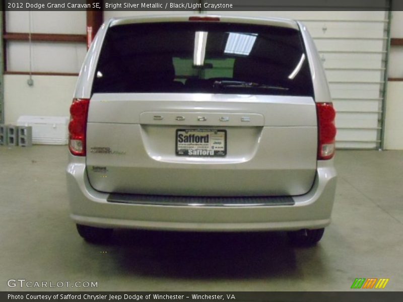 Bright Silver Metallic / Black/Light Graystone 2012 Dodge Grand Caravan SE