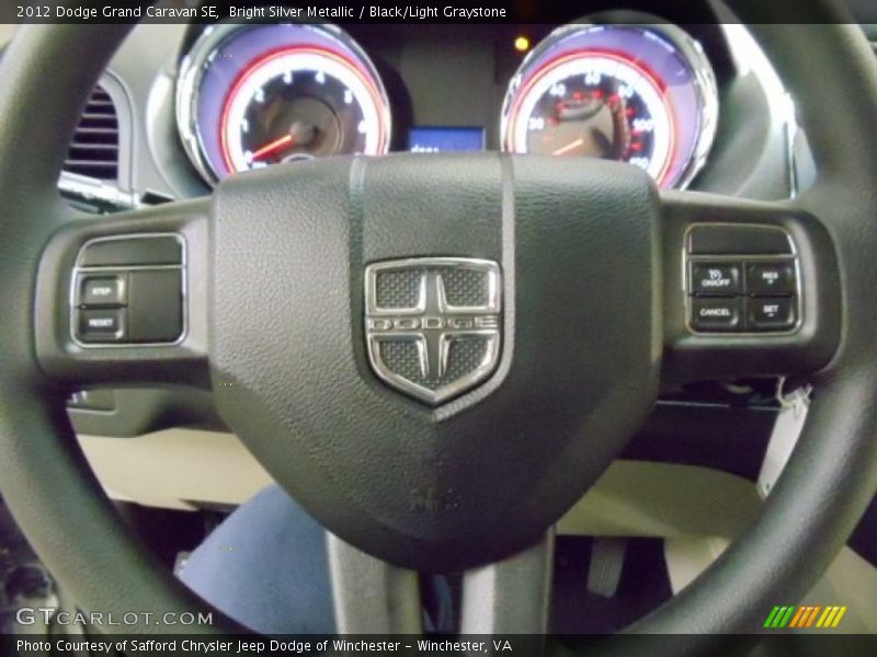 Bright Silver Metallic / Black/Light Graystone 2012 Dodge Grand Caravan SE
