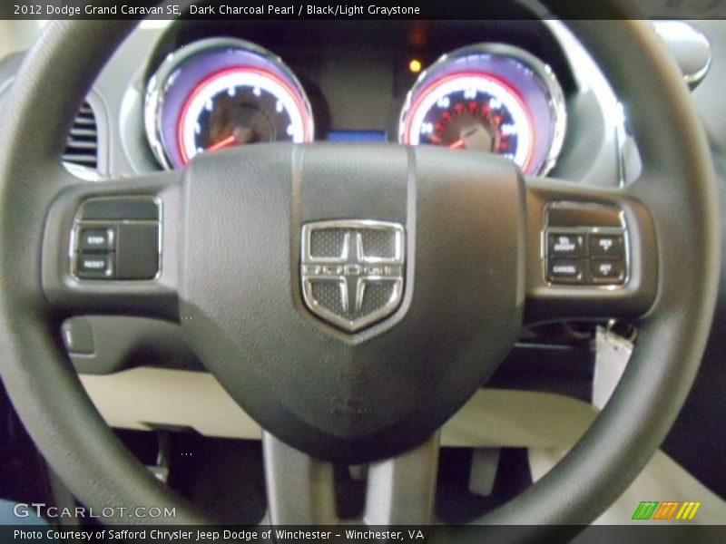 Dark Charcoal Pearl / Black/Light Graystone 2012 Dodge Grand Caravan SE