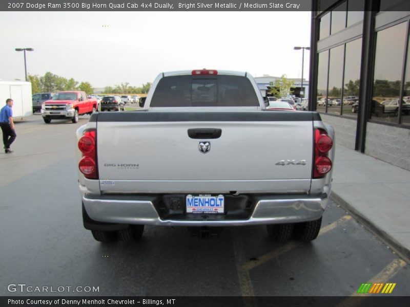 Bright Silver Metallic / Medium Slate Gray 2007 Dodge Ram 3500 Big Horn Quad Cab 4x4 Dually
