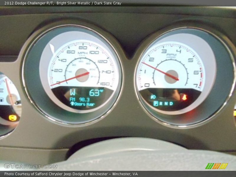 Bright Silver Metallic / Dark Slate Gray 2012 Dodge Challenger R/T