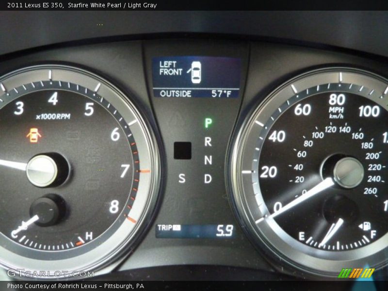 Starfire White Pearl / Light Gray 2011 Lexus ES 350