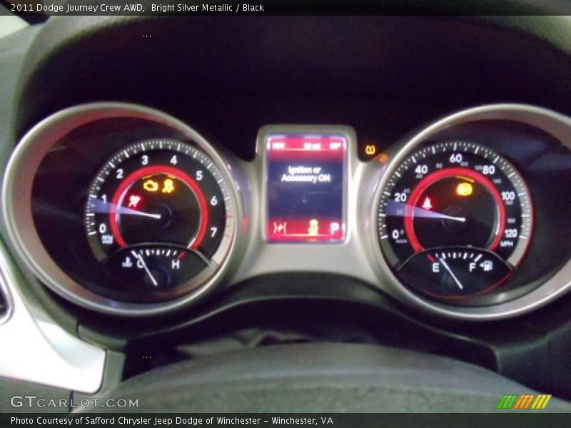 Bright Silver Metallic / Black 2011 Dodge Journey Crew AWD