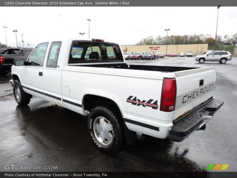 Summit White / Red 1999 Chevrolet Silverado 1500 Extended Cab 4x4