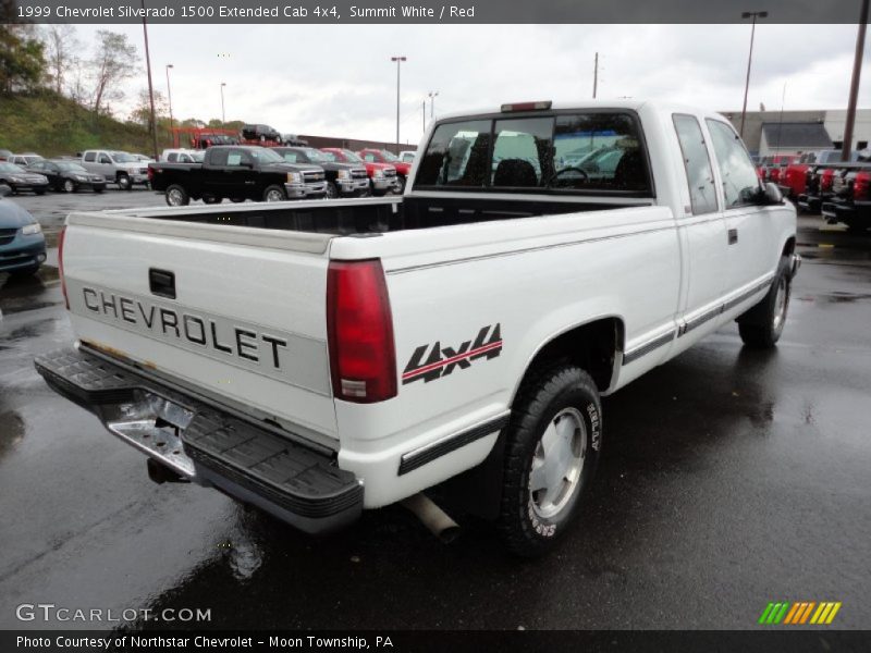 Summit White / Red 1999 Chevrolet Silverado 1500 Extended Cab 4x4