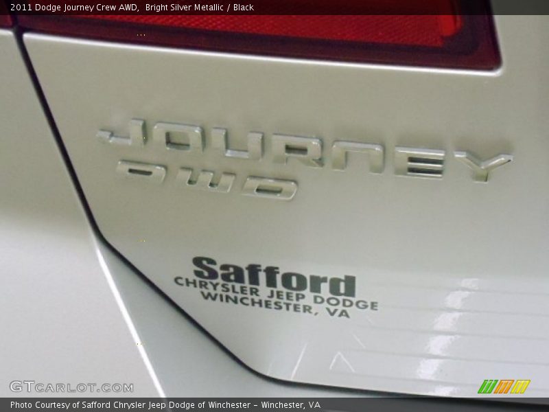 Bright Silver Metallic / Black 2011 Dodge Journey Crew AWD