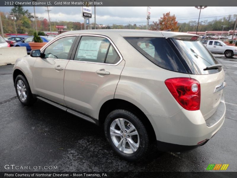 Gold Mist Metallic / Jet Black 2012 Chevrolet Equinox LS