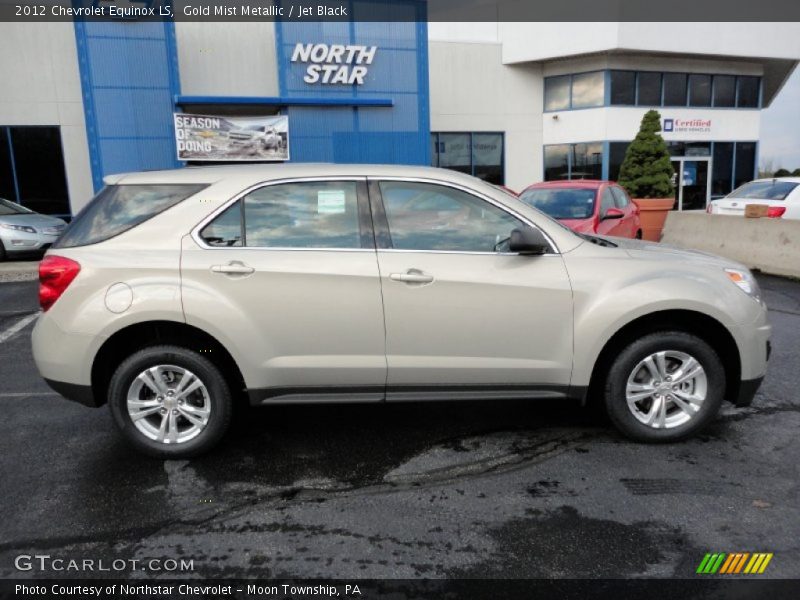Gold Mist Metallic / Jet Black 2012 Chevrolet Equinox LS