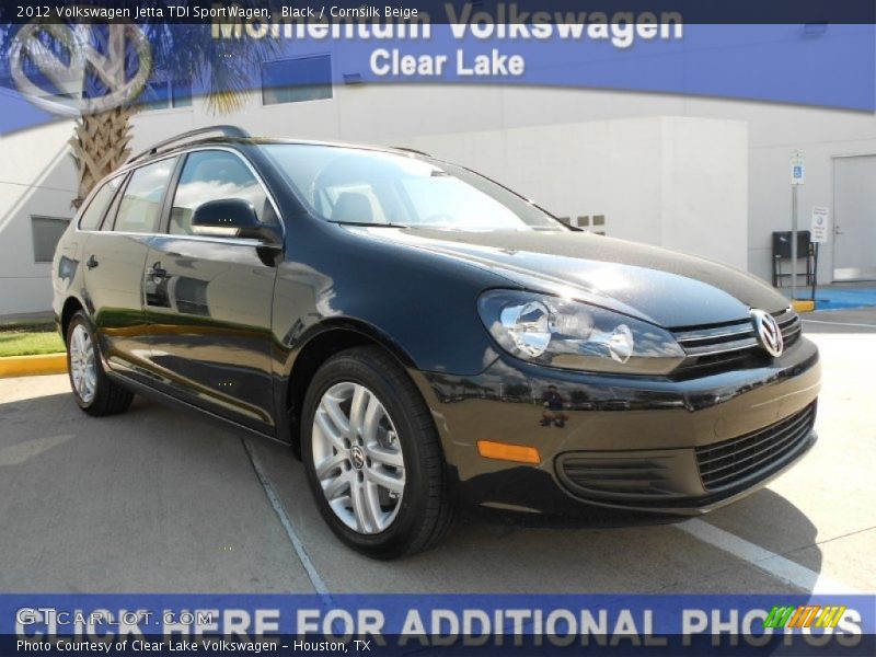 Black / Cornsilk Beige 2012 Volkswagen Jetta TDI SportWagen