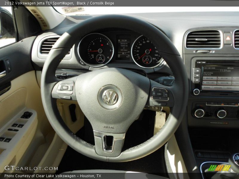 Black / Cornsilk Beige 2012 Volkswagen Jetta TDI SportWagen