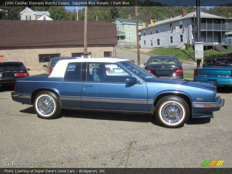 Sapphire Blue Metallic / Dark Blue 1990 Cadillac Eldorado Biarritz Coupe