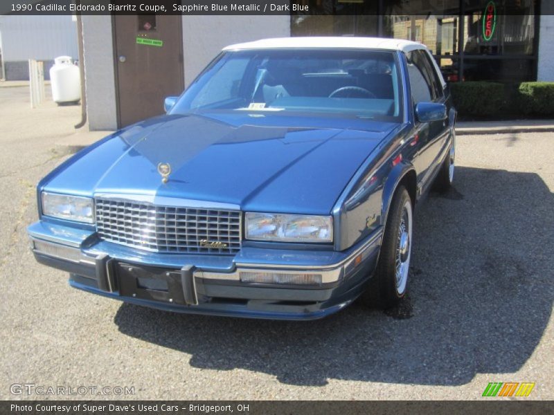 Sapphire Blue Metallic / Dark Blue 1990 Cadillac Eldorado Biarritz Coupe